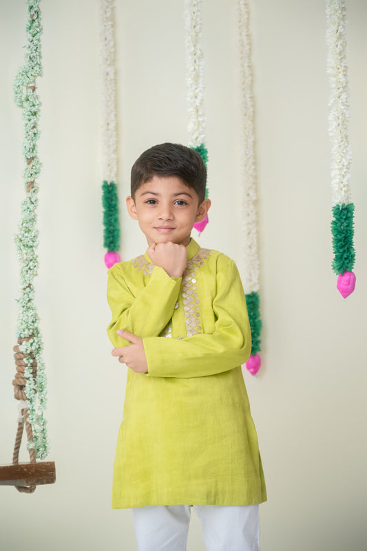 Gota Hand Embroidered Kurta Set