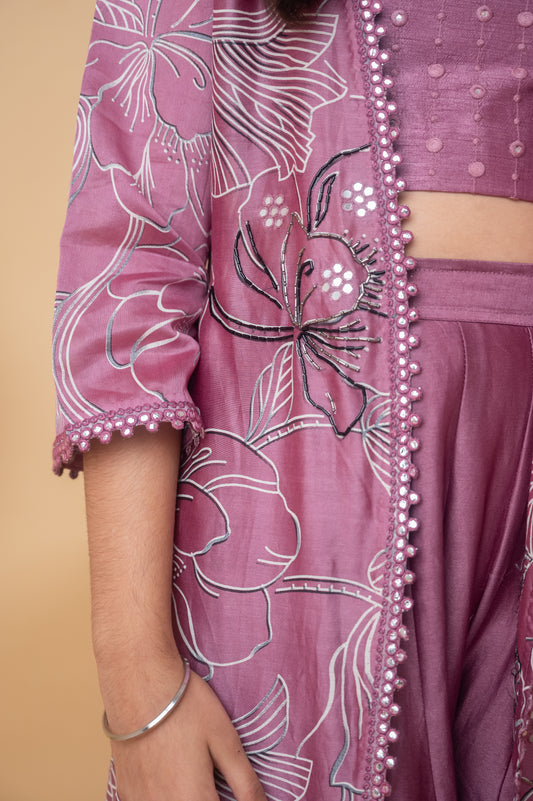 Royal Reflection Mirror Work Jacket Set