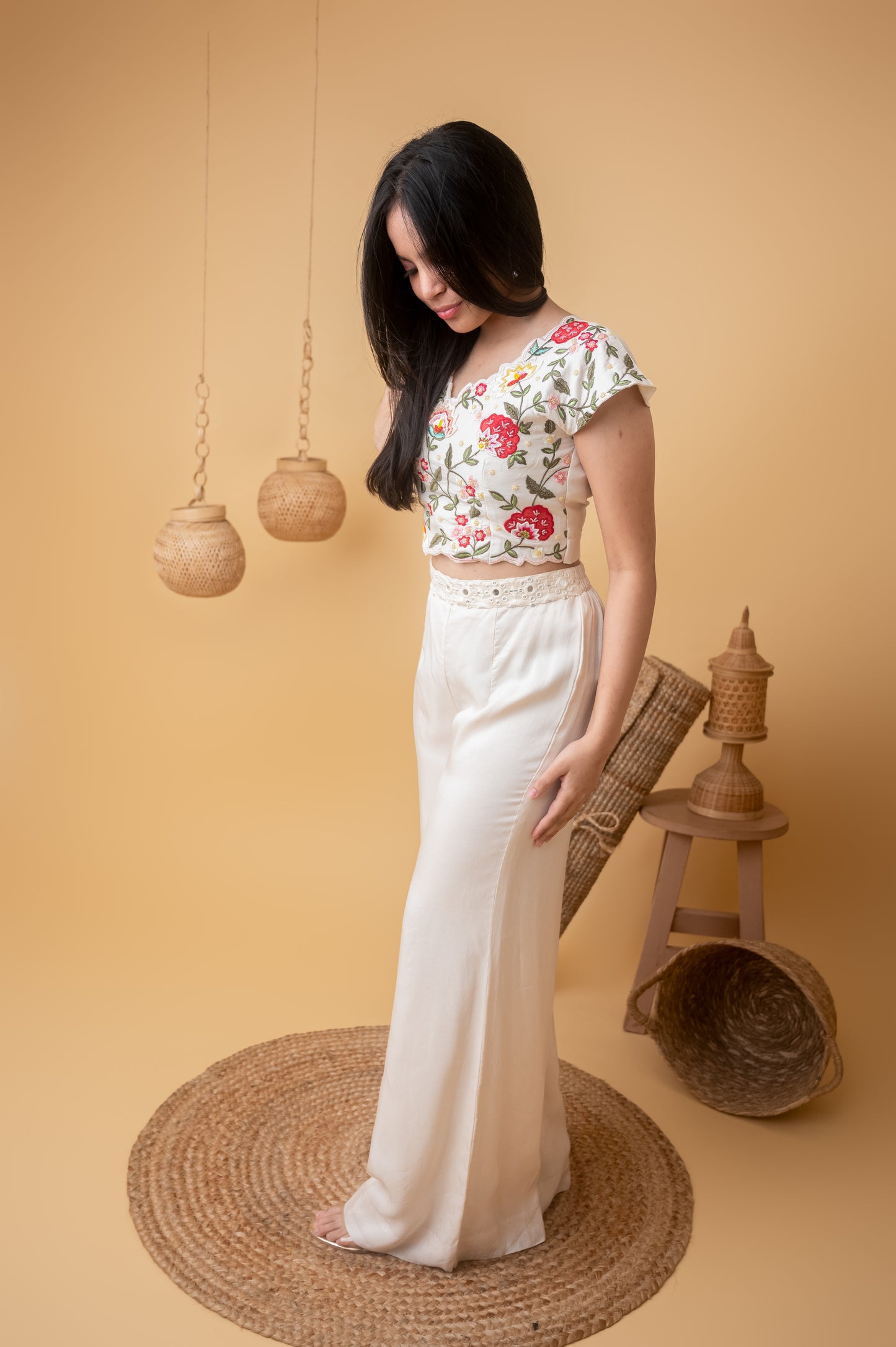 Ivory Elegance Palazzo Set