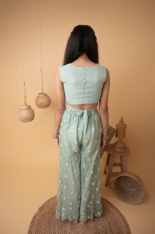 Green Meadow Glow Palazzo Set