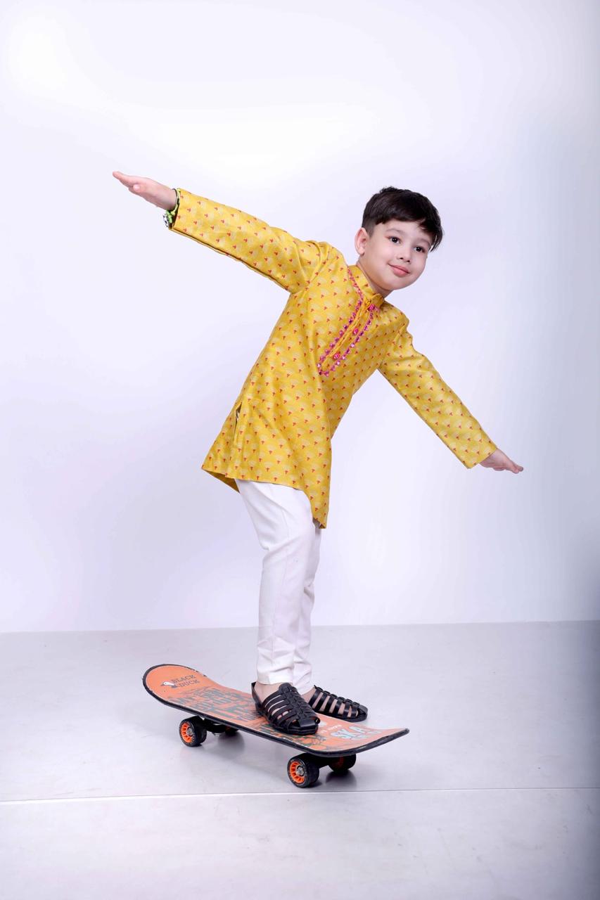 Sunshine Yellow Chanderi Kurta Set