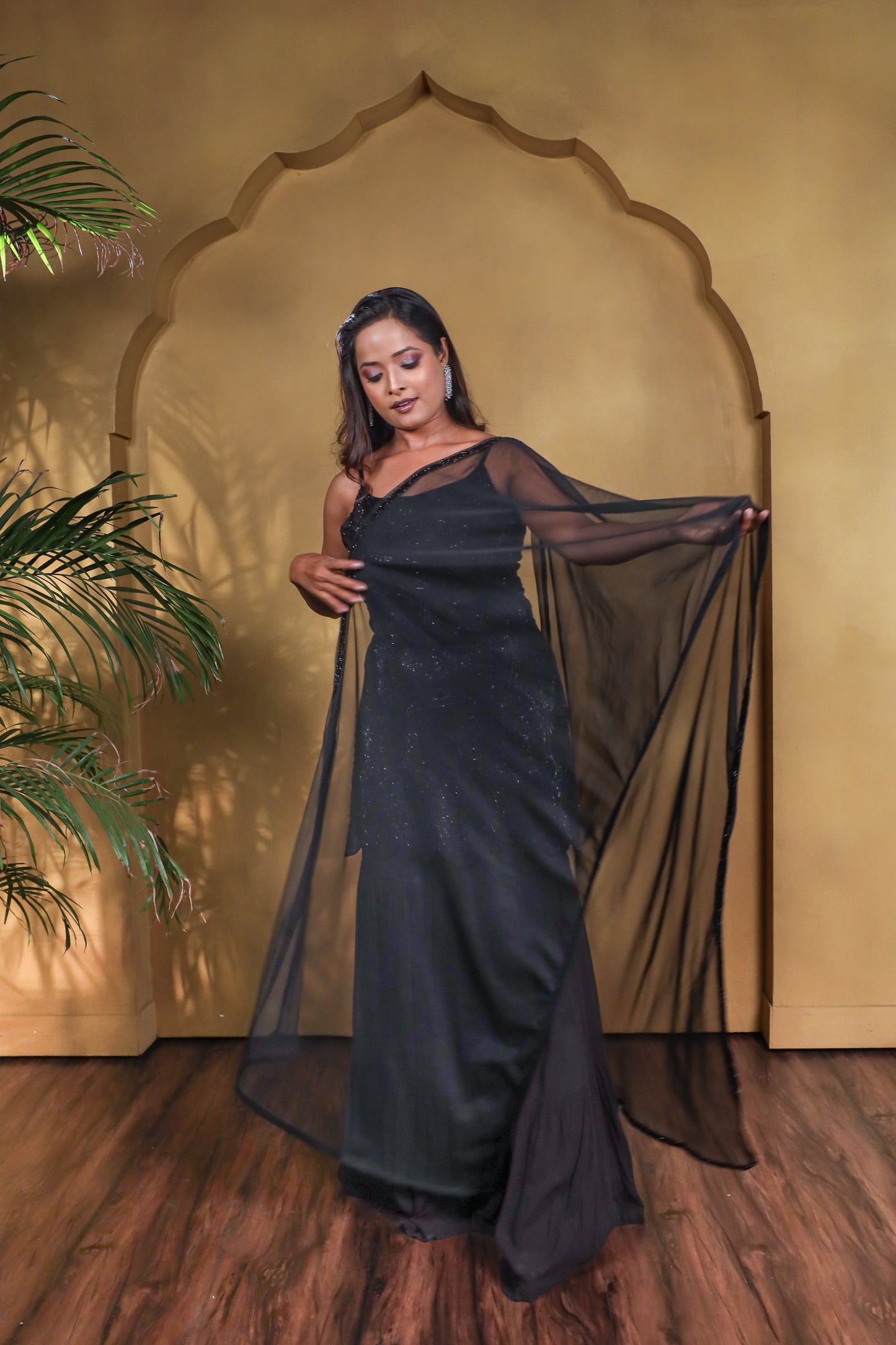 Zoya Cutdana Embroidered Spaghetti Kurta with Layered Garara Set