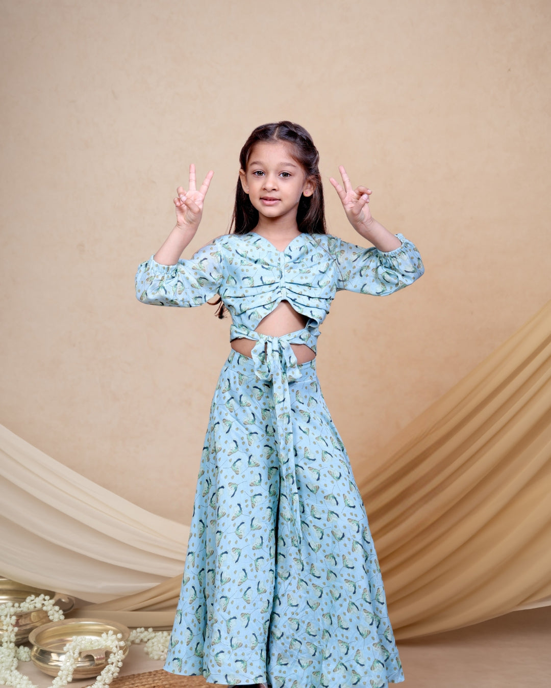 Blue Sunshine Layered Ghagra Set
