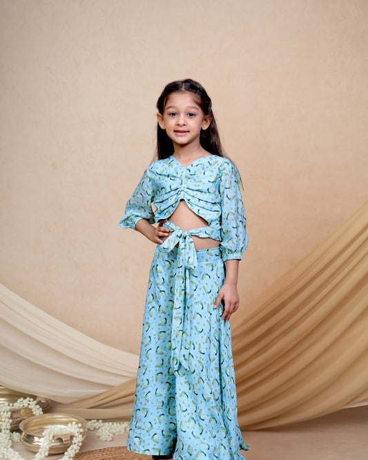 Blue Sunshine Layered Ghagra Set