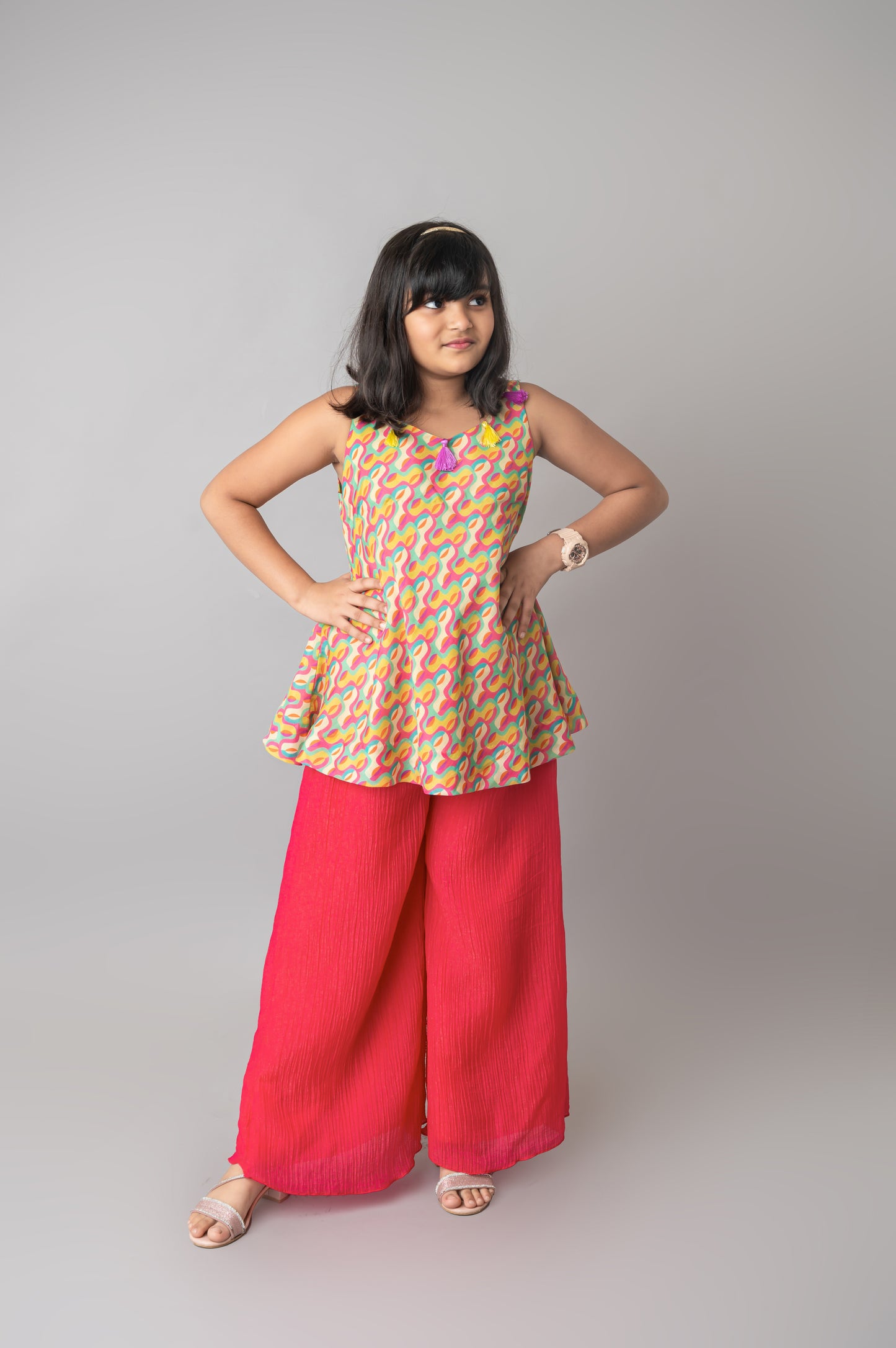 Pink Muslin Breeze Palazzo Set