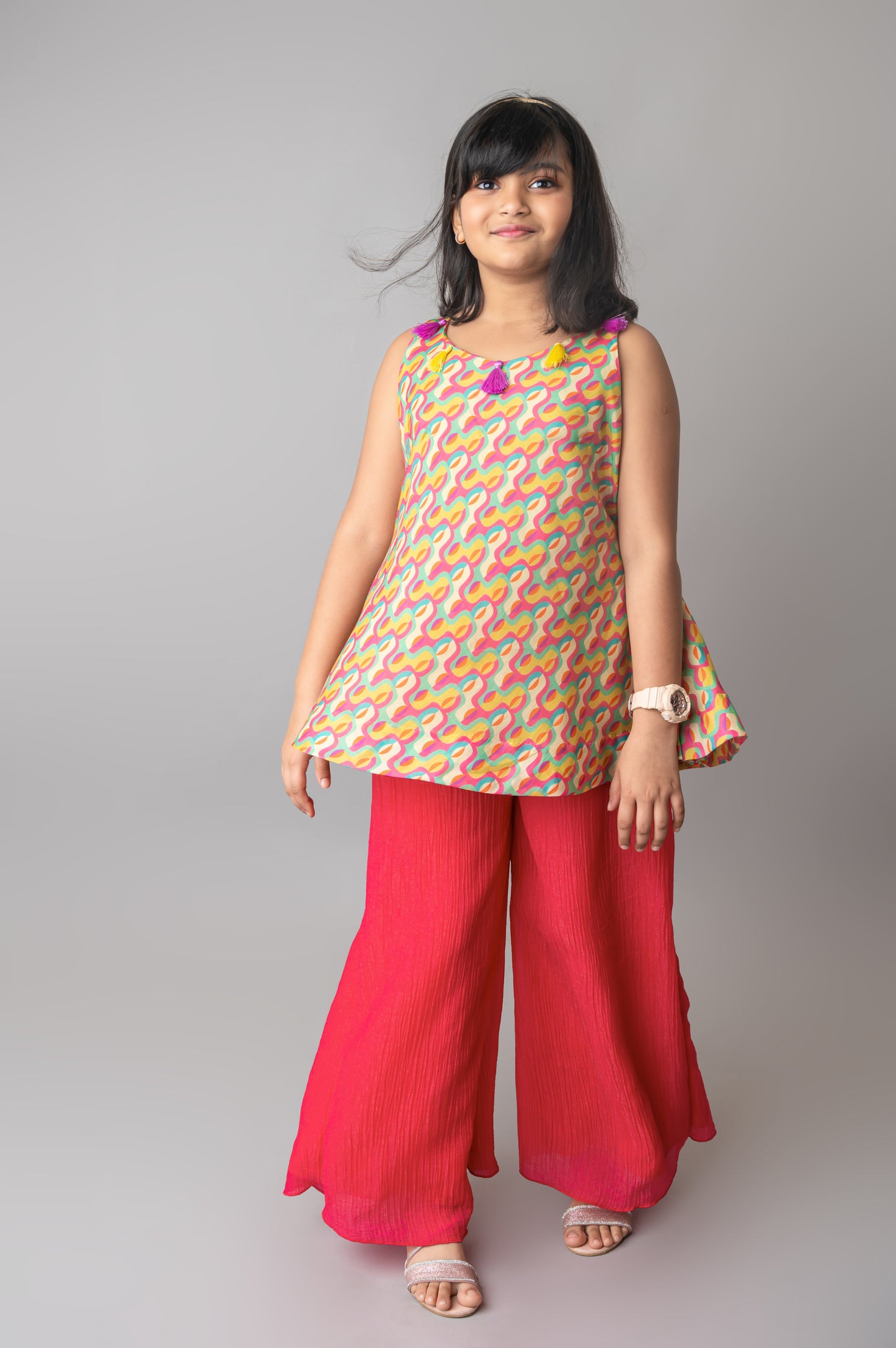 Pink Muslin Breeze Palazzo Set