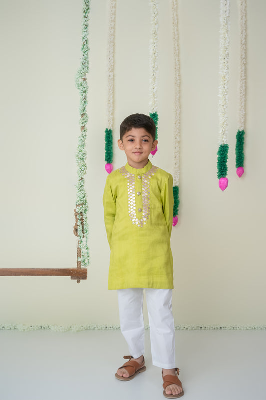 Gota Hand Embroidered Kurta Set