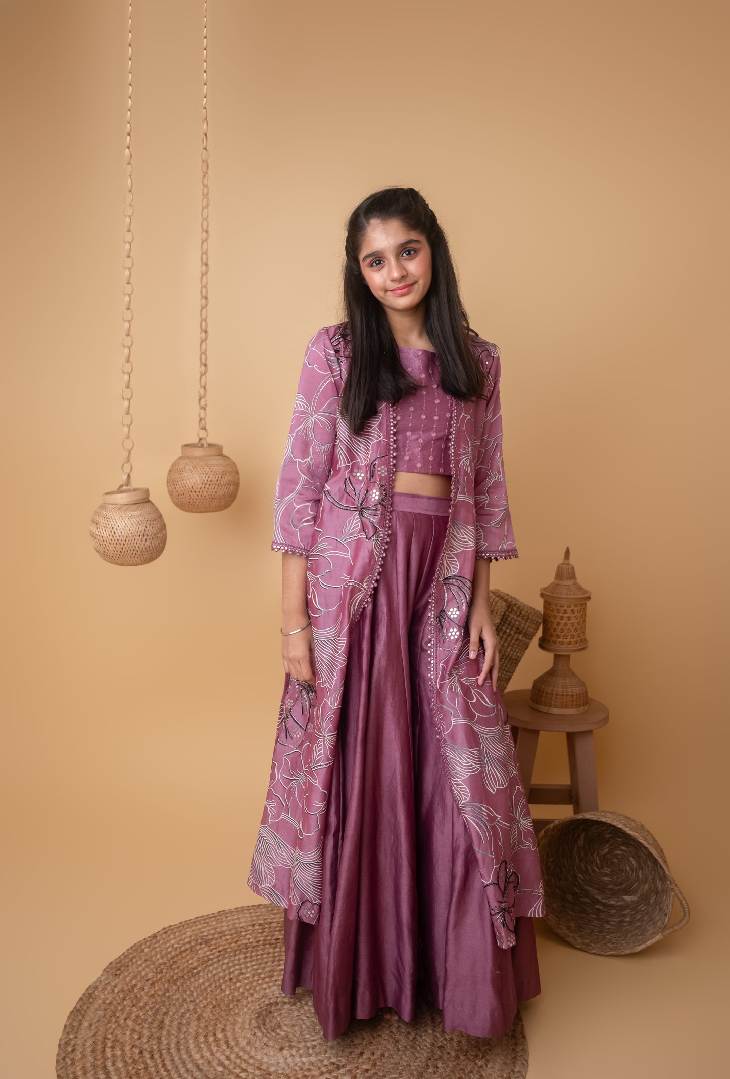 Royal Reflection Mirror Work Jacket Set