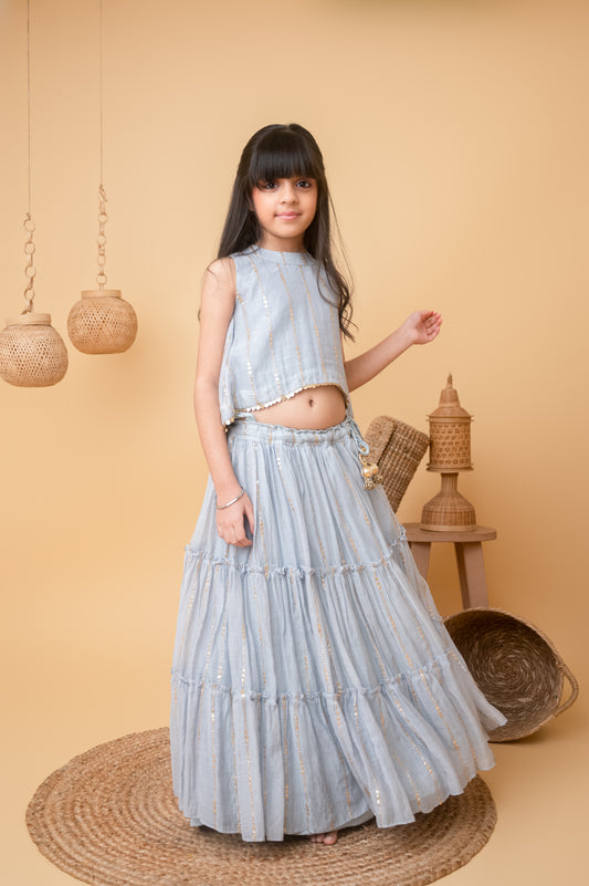 Aqua Bloom – Halter Neck Asymmetric Set