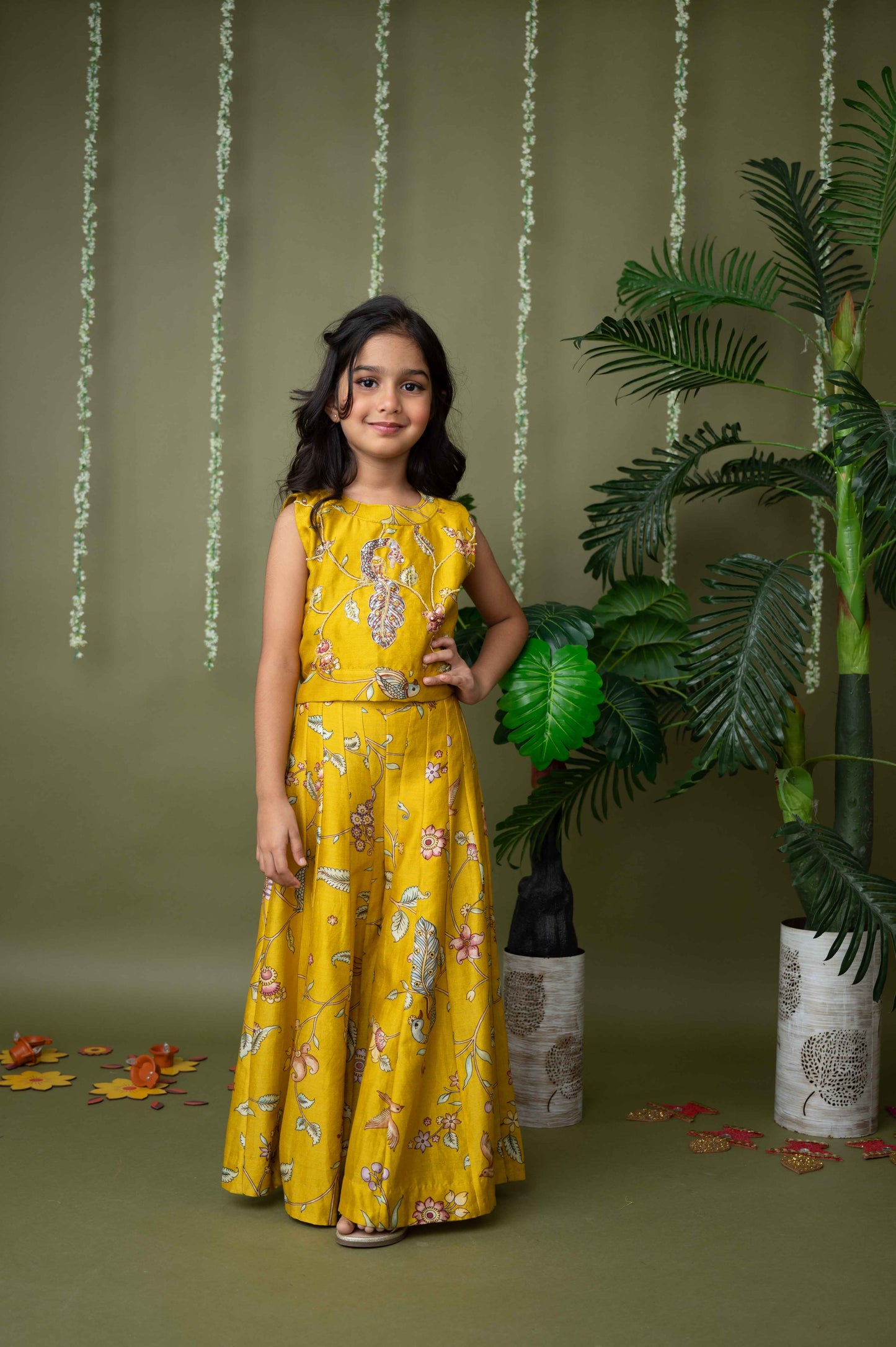 Sunshine Yellow Highlighted Set with Palazzo