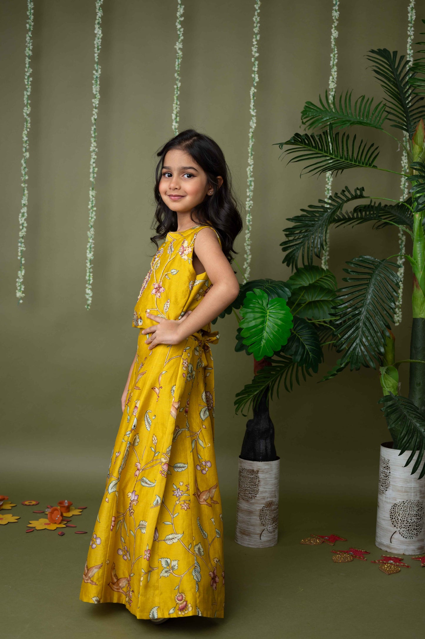 Sunshine Yellow Highlighted Set with Palazzo