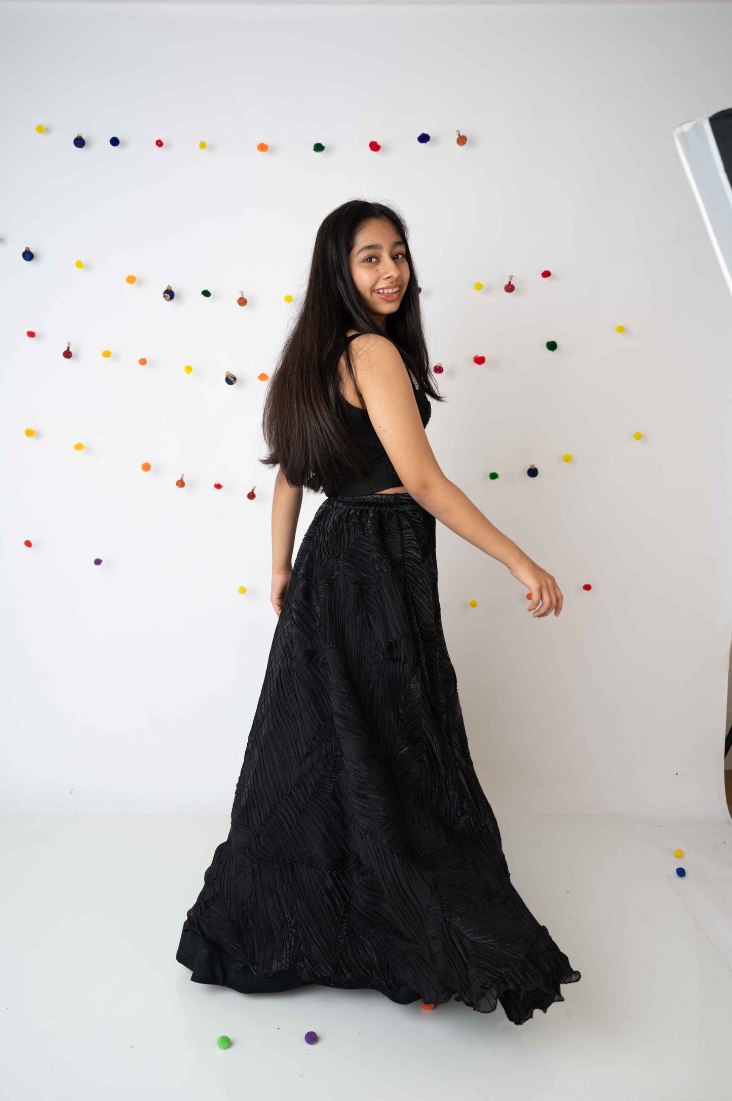 Black Katdana Crop Top & Skirt Set