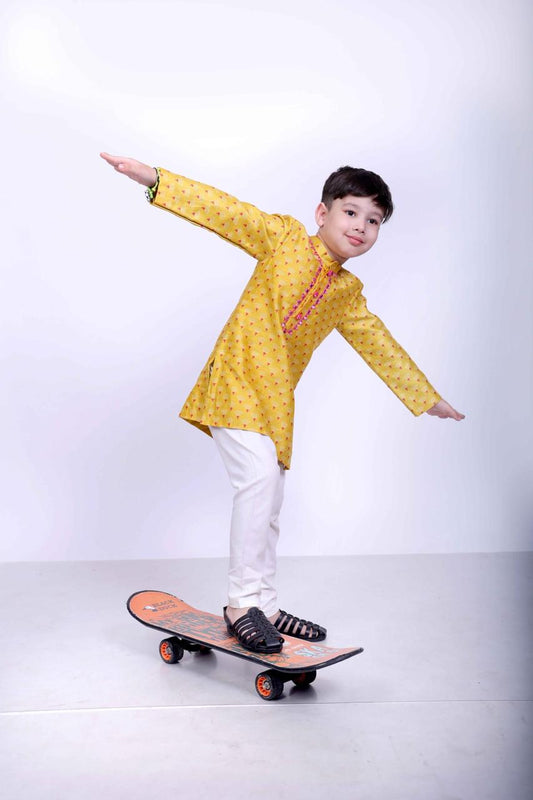 Sunshine Yellow Chanderi Kurta Set